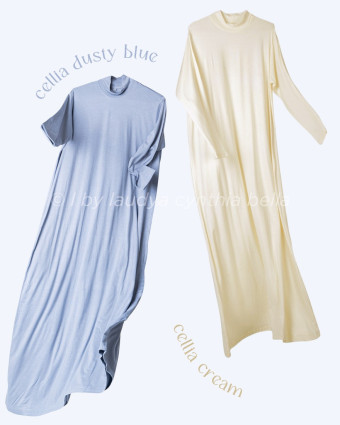 CELLIA DRESS MANSET DUSTY BLUE